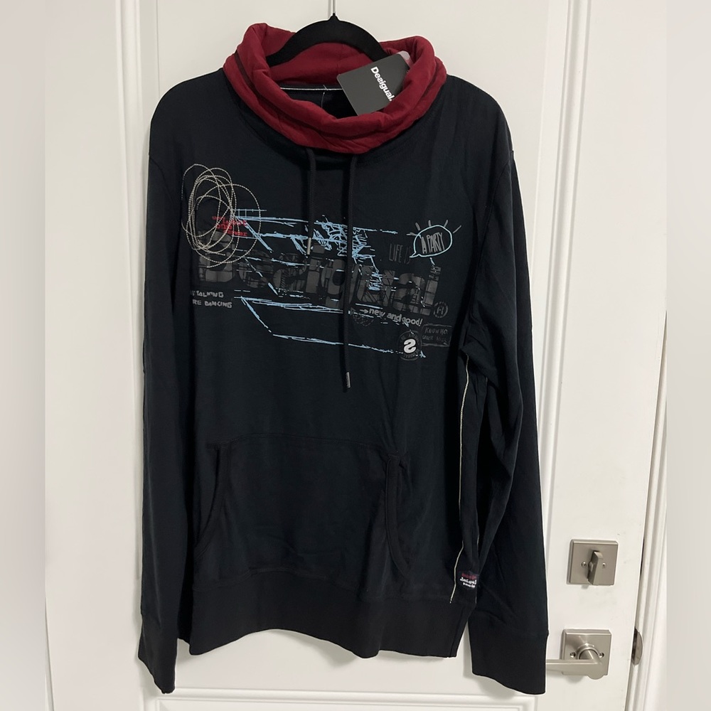 NWT - Desigual Men’s Turtleneck Thin Sweatshirt - Size XL & XXL